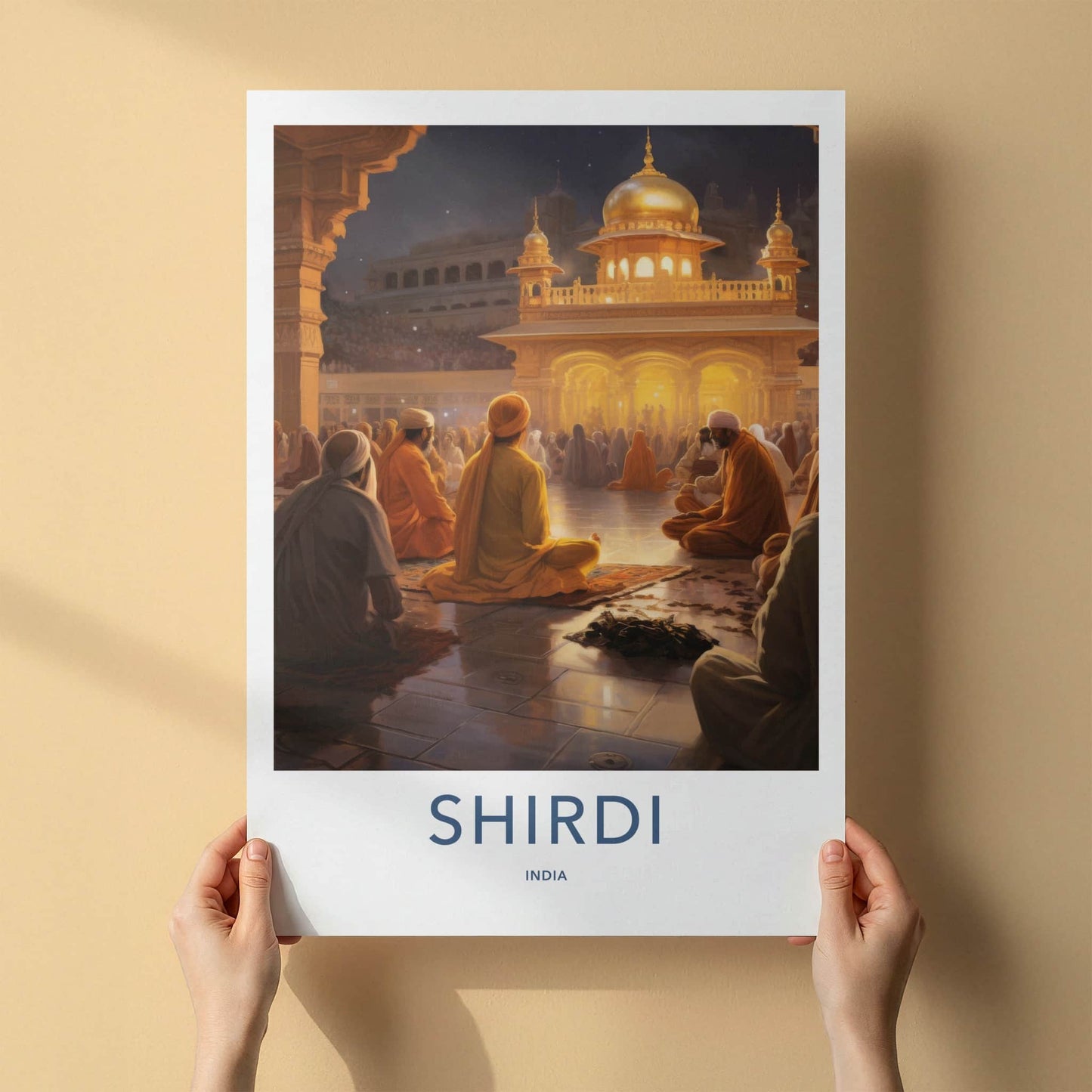 Shirdi Poster - India Travel Art - Maharashtra Golden Temple Wall Decor