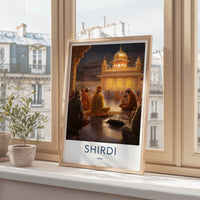 Shirdi Poster - India Travel Art - Maharashtra Golden Temple Wall Decor