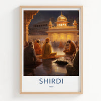Shirdi Poster - India Travel Art - Maharashtra Golden Temple Wall Decor