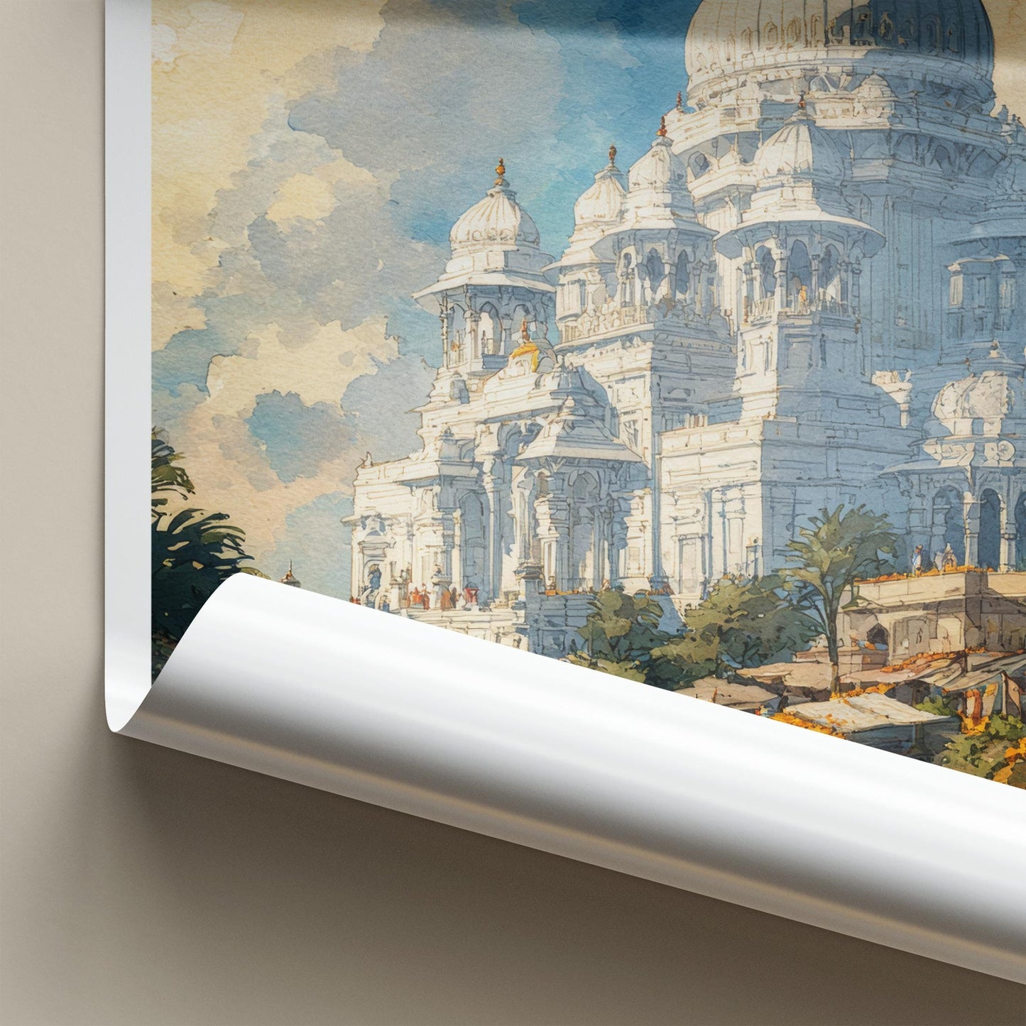 Shirdi Poster - India Travel Art - Maharashtra White Temple Complex Home Decor