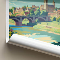 Shrewsbury Poster - England Wall Art - River Bridge Town Home Decor