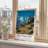 Shri Tungnath Poster - India Travel Art - Uttarakhand Mountain Temple Home Decor