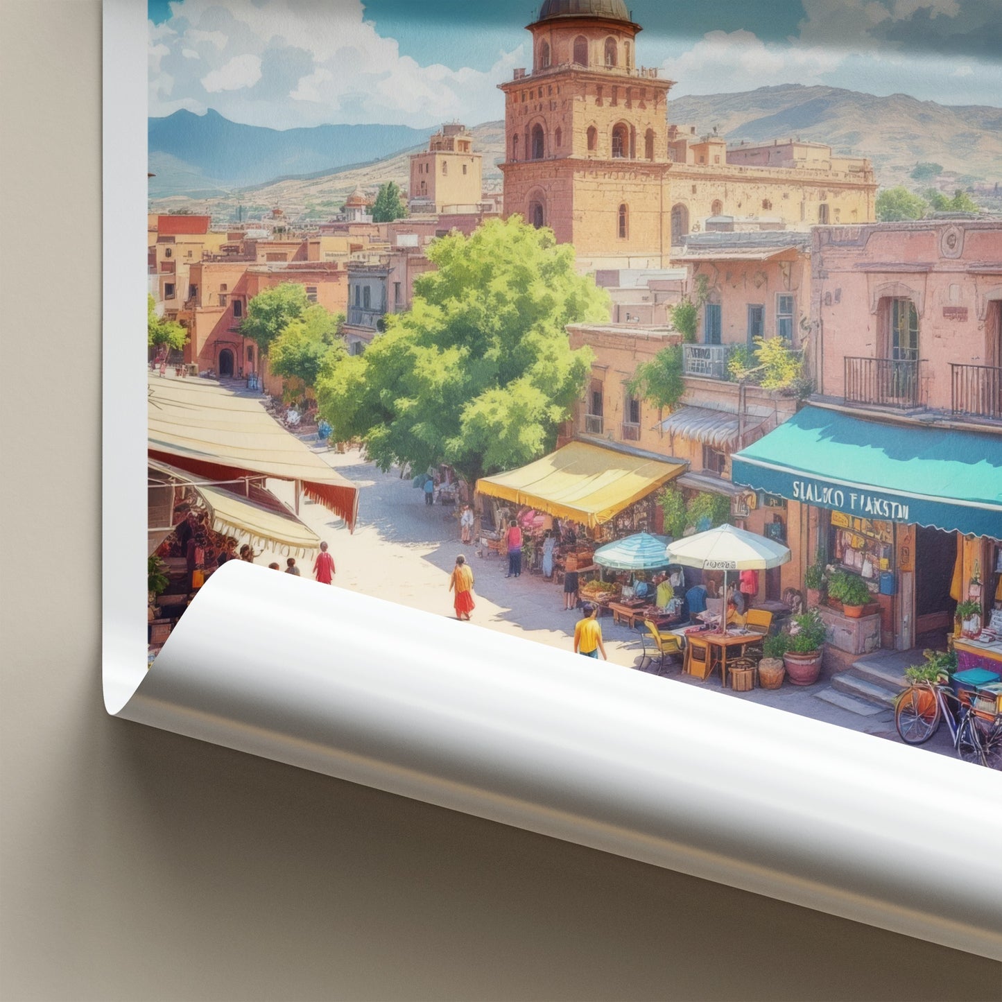 Sialkot Poster - Pakistan Travel Art - Bustling Street Scene Home Decor
