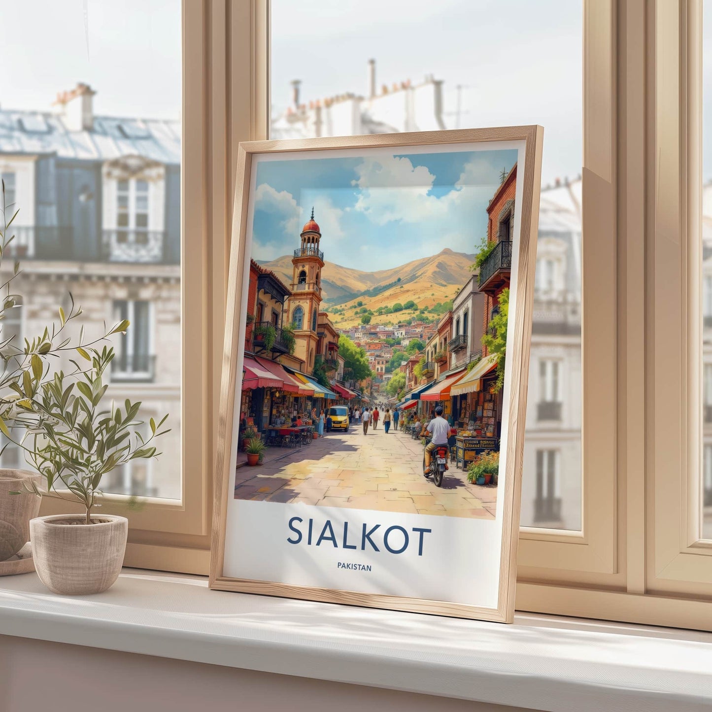 Sialkot Poster - Pakistan Travel Art - Street Scene People Home Decor