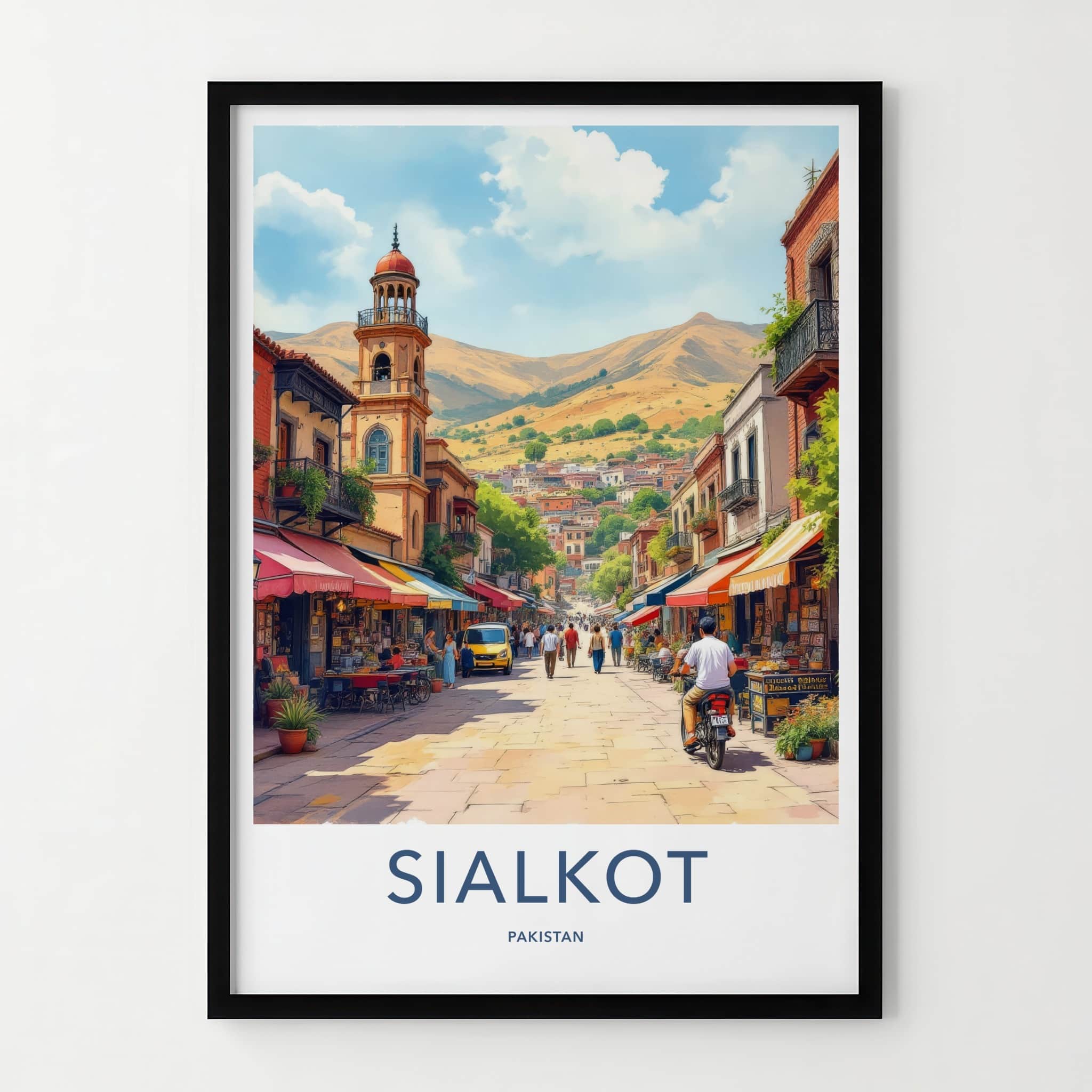 Sialkot Poster - Pakistan Travel Art - Street Scene People Home Decor