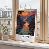 Siang Poster - India Art Print - Arunachal Pradesh River Sunset Home Decor