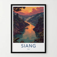 Siang Poster - India Art Print - Arunachal Pradesh River Sunset Home Decor