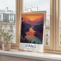 Siang Poster - India Fine Art - Arunachal Pradesh River Sunset Mountains Gift