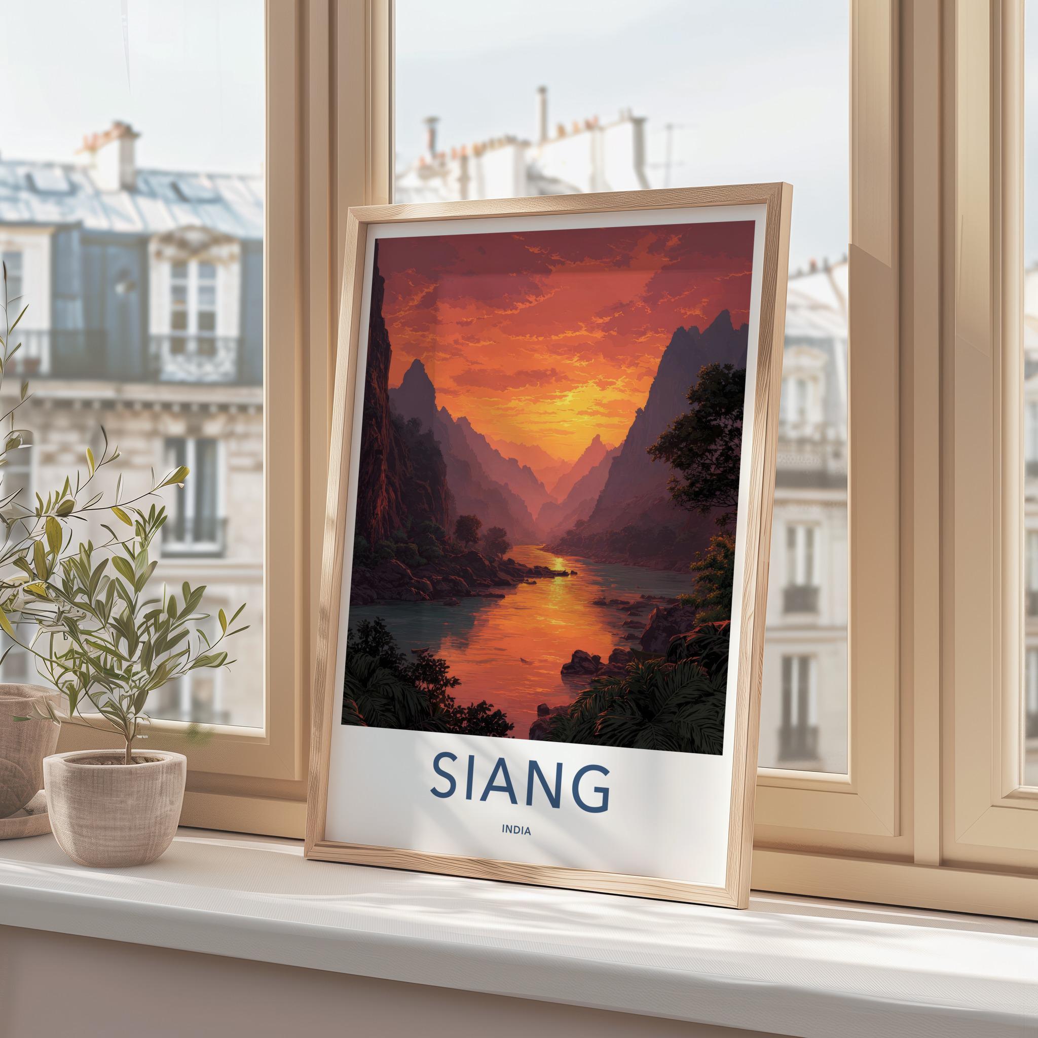 Siang Poster - India Fine Art - Arunachal Pradesh River Sunset View Gift