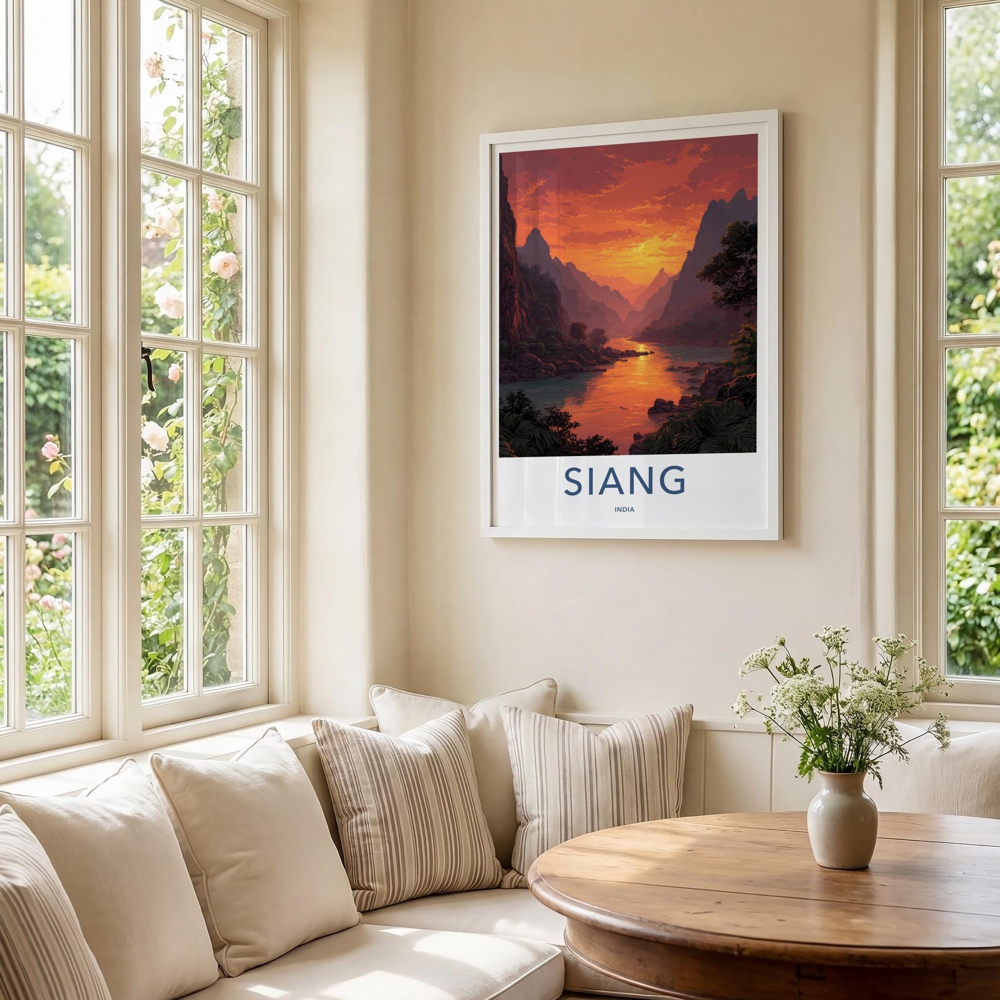 Siang Poster - India Fine Art - Arunachal Pradesh River Sunset View Gift