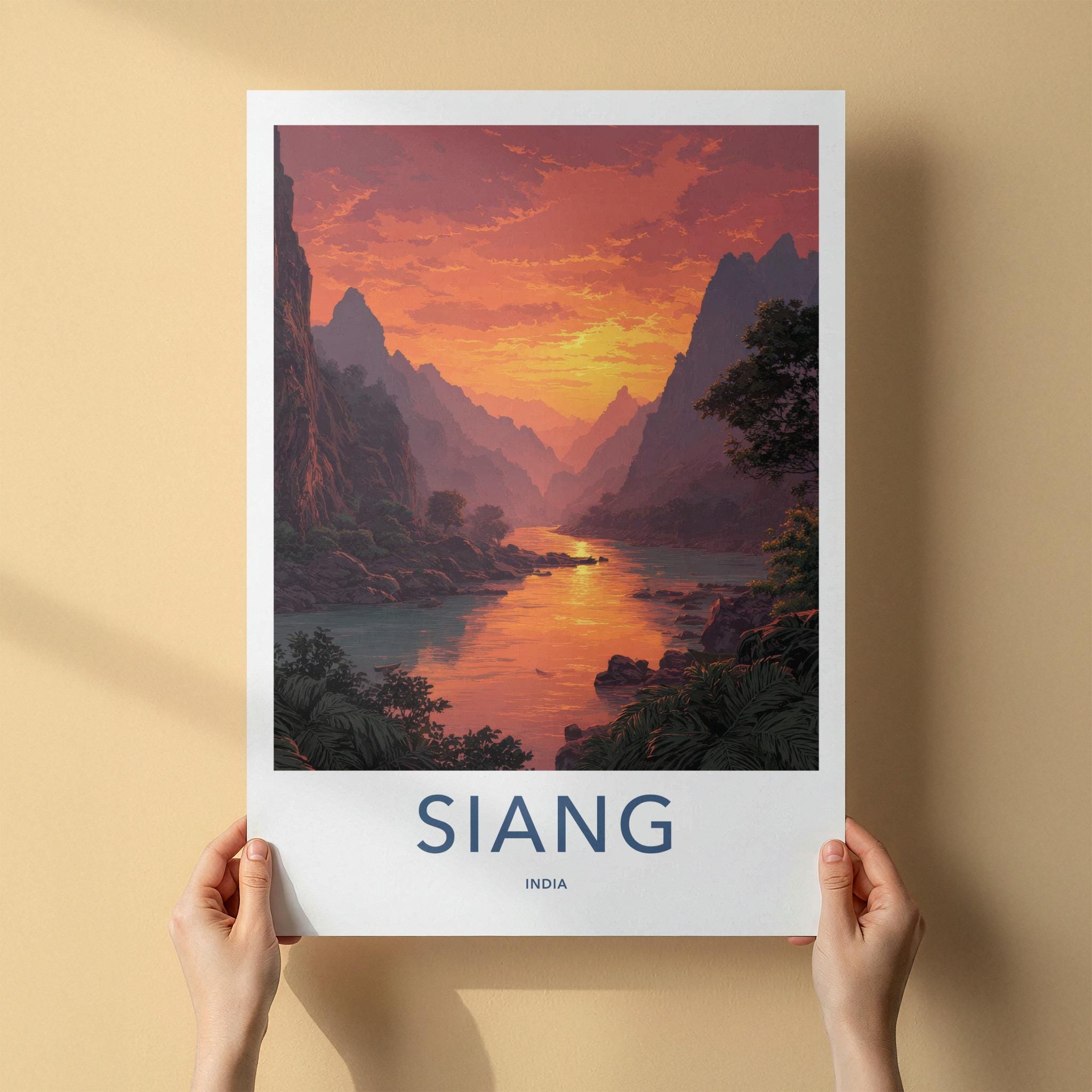 Siang Poster - India Fine Art - Arunachal Pradesh River Sunset View Gift