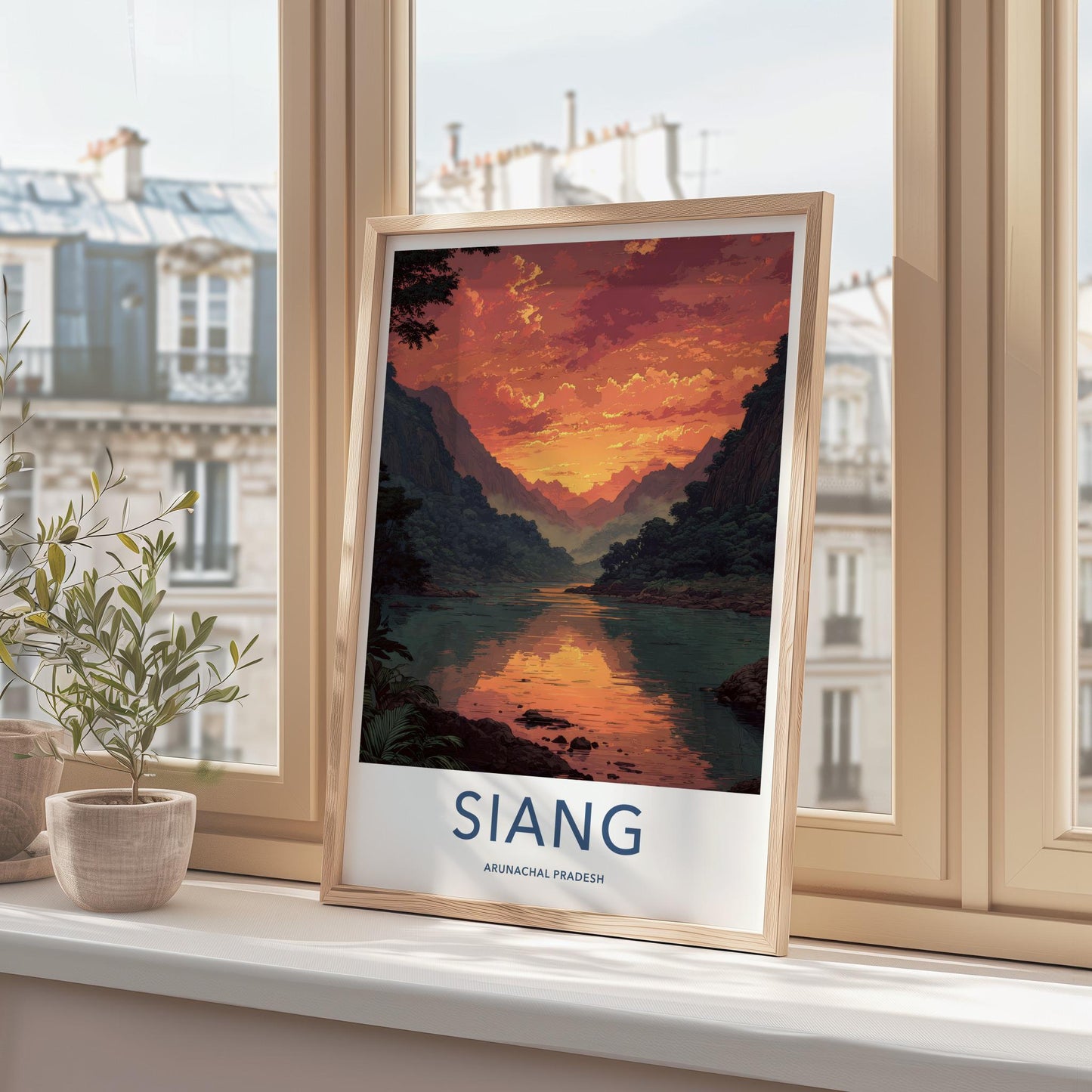 Siang Poster - India Travel Art - Arunachal Pradesh River Home Decor