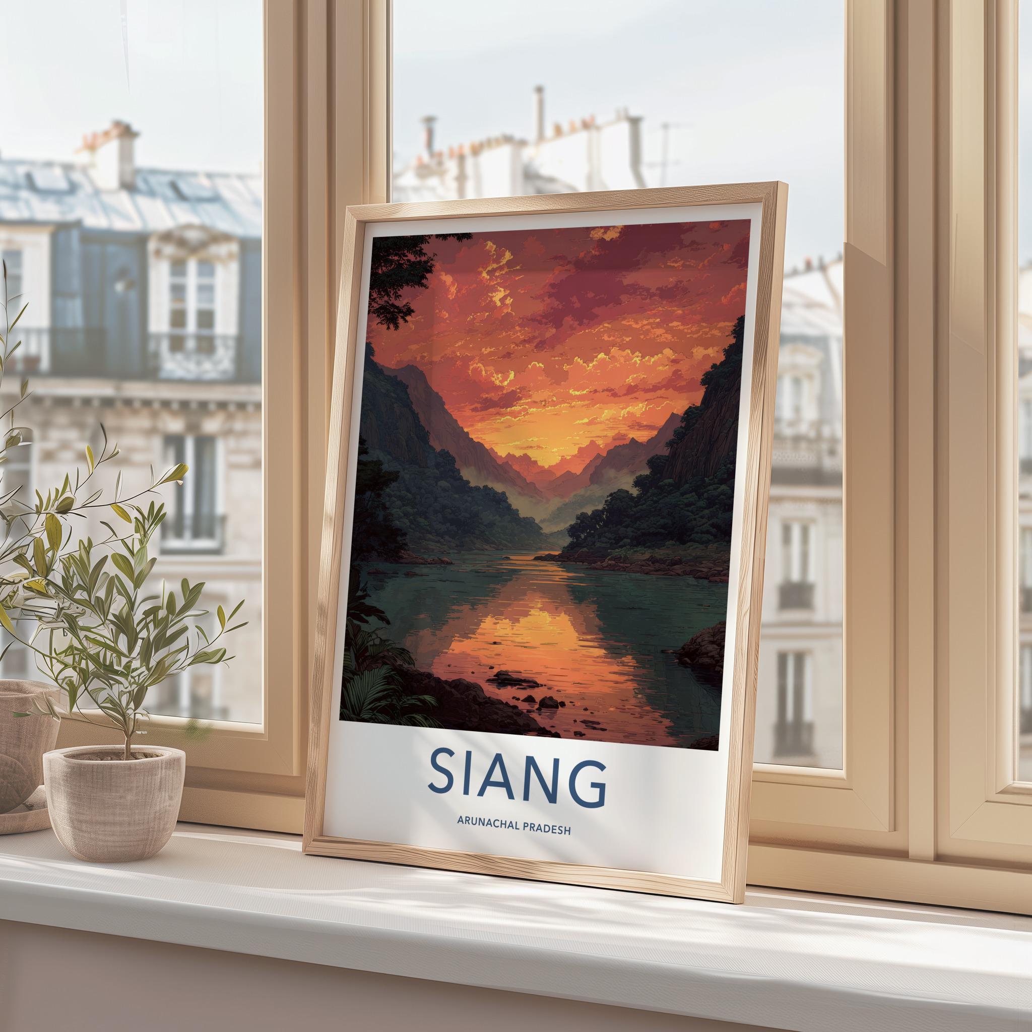 Siang Poster - India Travel Art - Arunachal Pradesh River Home Decor