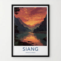 Siang Poster - India Travel Art - Arunachal Pradesh River Home Decor