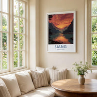 Siang Poster - India Travel Art - Arunachal Pradesh River Home Decor