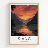 Siang Poster - India Travel Art - Arunachal Pradesh River Home Decor