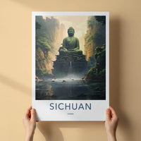 Sichuan Wall Art - Elegant Chinese Landscape Print With Mountain