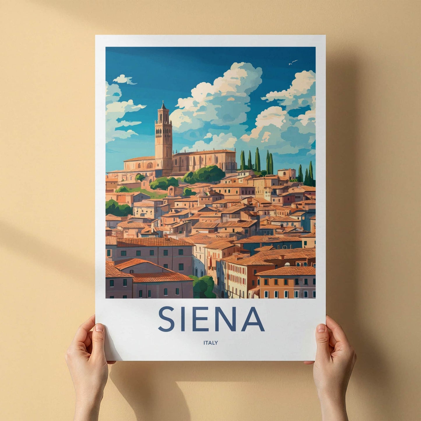 Siena Poster - Italy Framed Print - Vibrant Italian Cityscape Lounge Decor