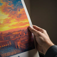 Siena Poster - Italy Travel Art - Historic City Sunset Home Decor