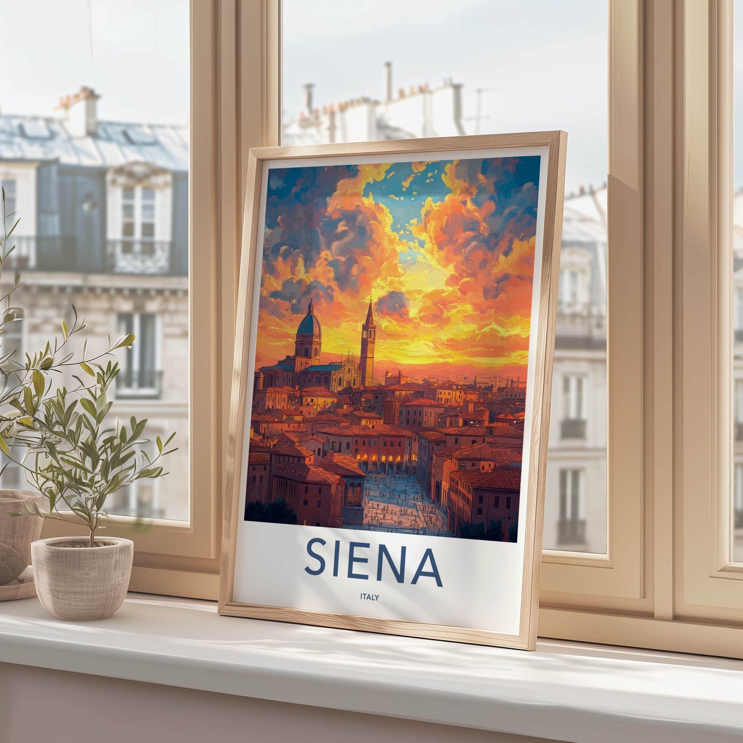 Siena Poster - Italy Travel Art - Historic City Sunset Home Decor