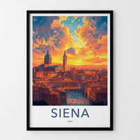 Siena Poster - Italy Travel Art - Historic City Sunset Home Decor