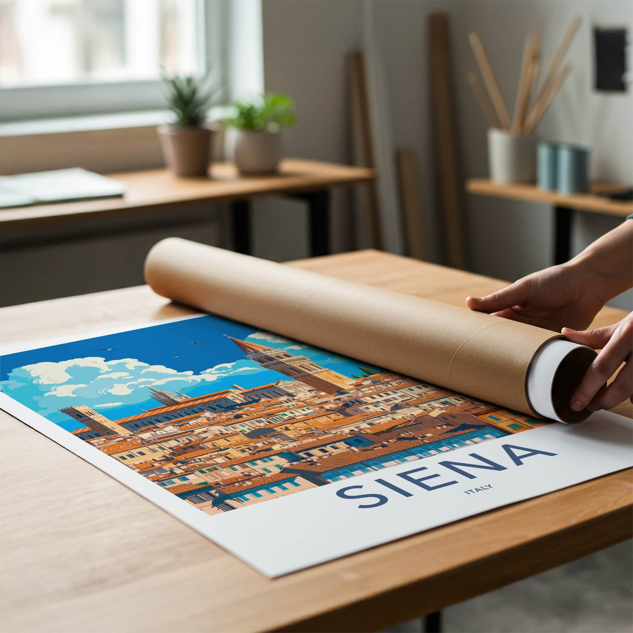Siena Poster - Italy Travel Art - Historic Cityscape View Home Decor