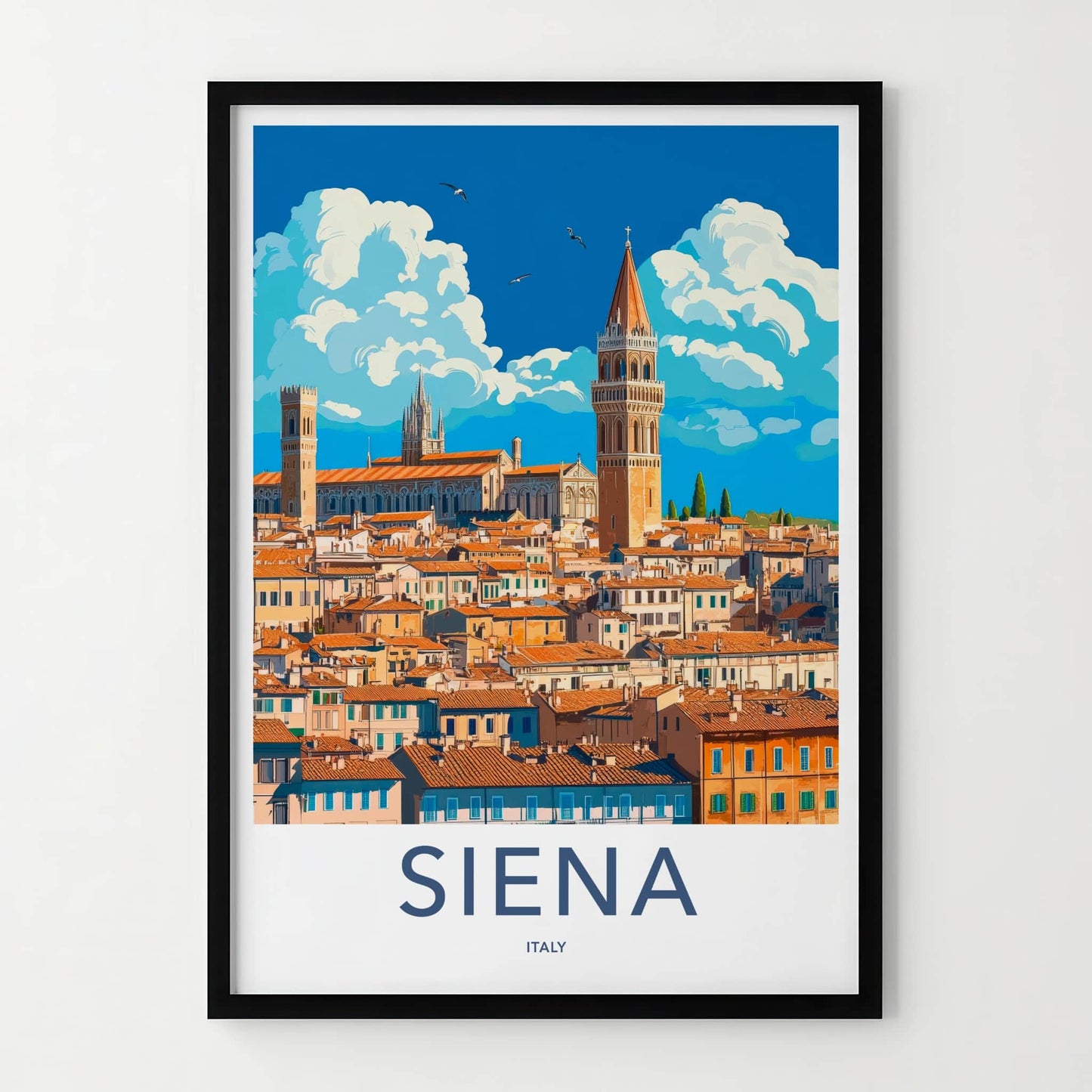 Siena Poster - Italy Travel Art - Historic Cityscape View Home Decor