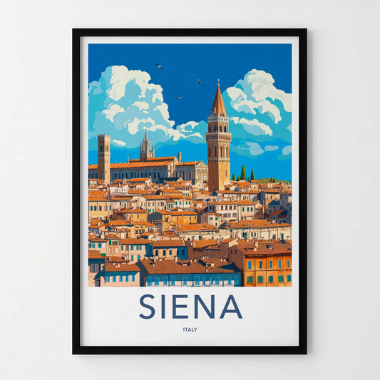 Siena Poster - Italy Travel Art - Historic Cityscape View Home Decor