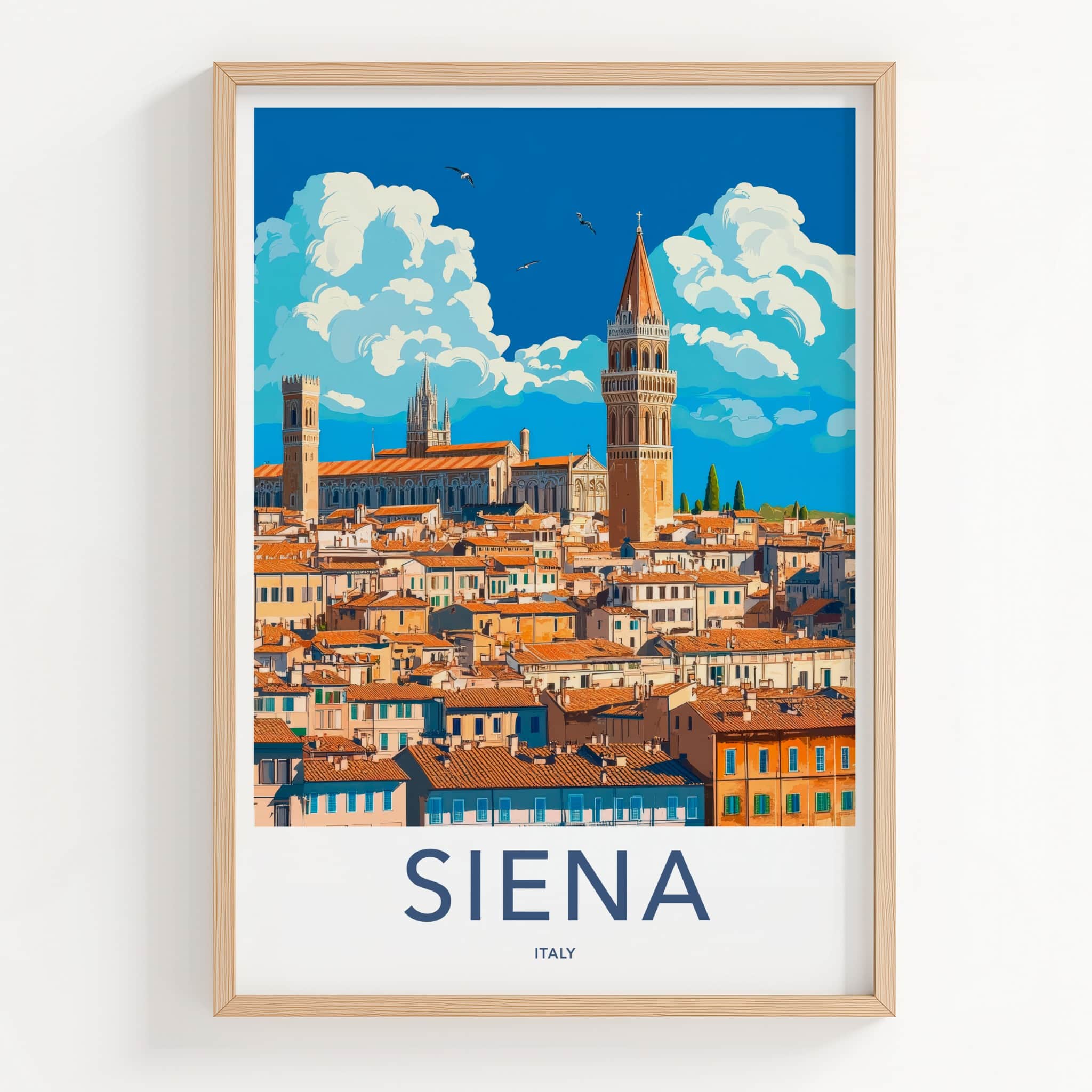 Siena Poster - Italy Travel Art - Historic Cityscape View Home Decor