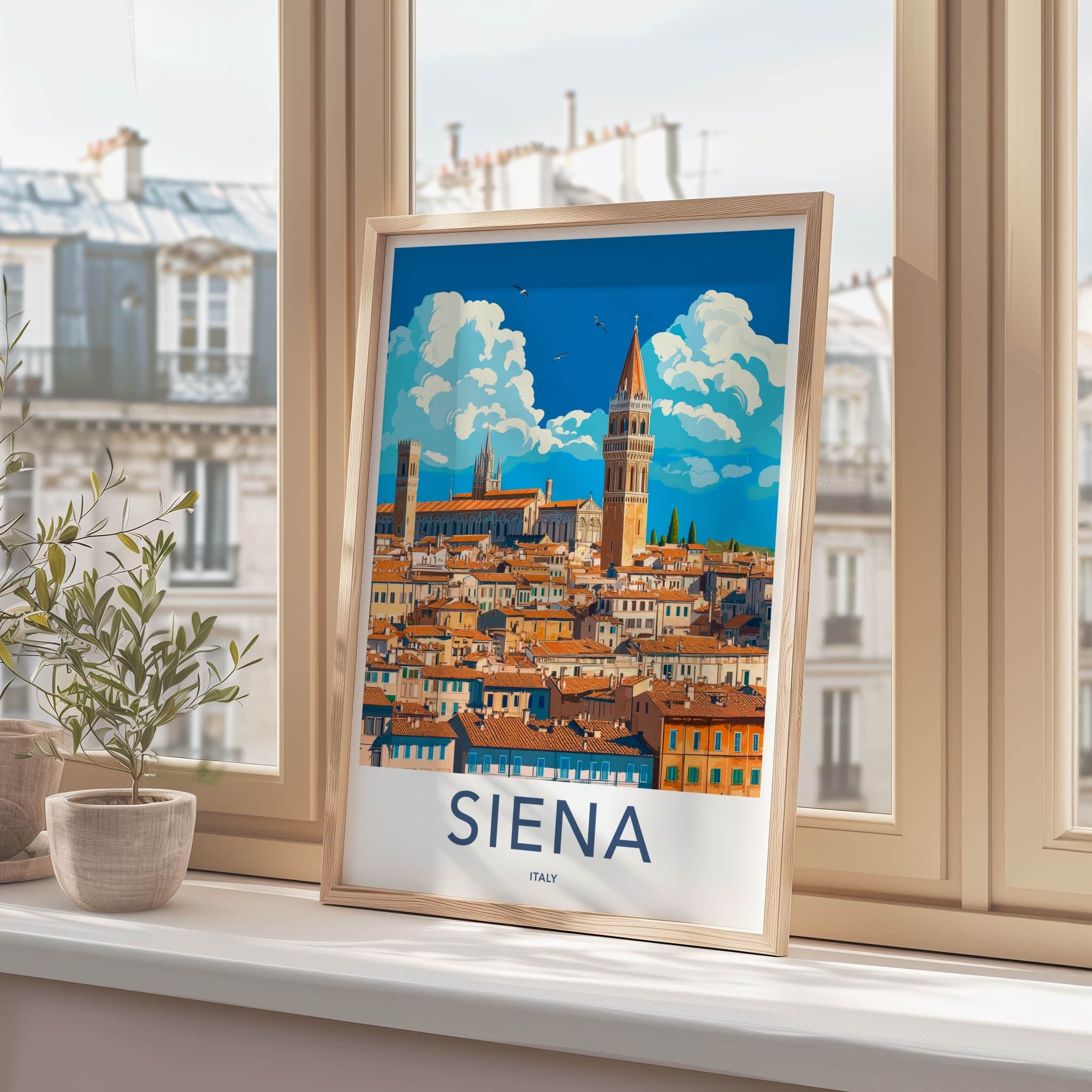 Siena Poster - Italy Travel Art - Historic Cityscape View Home Decor