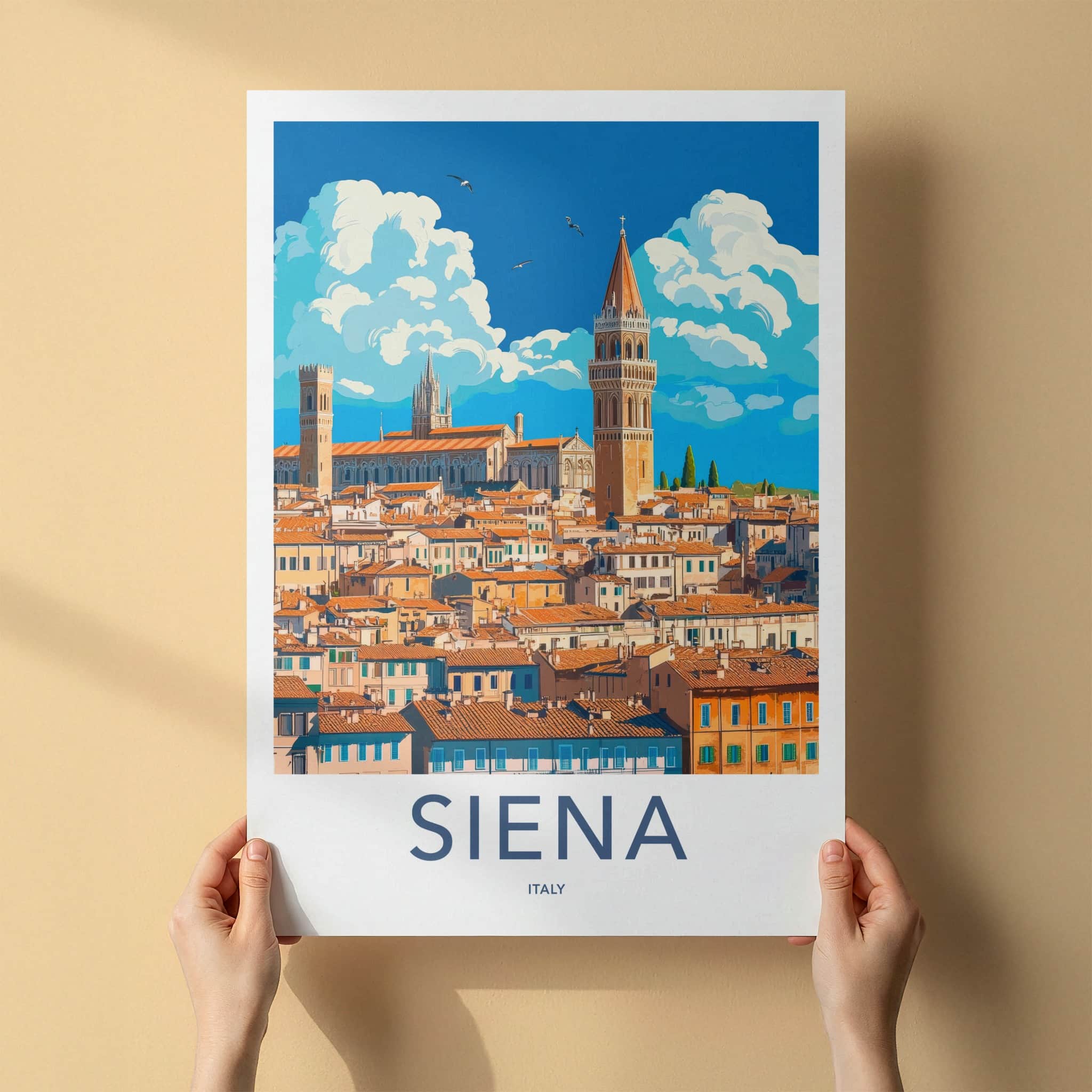 Siena Poster - Italy Travel Art - Historic Cityscape View Home Decor