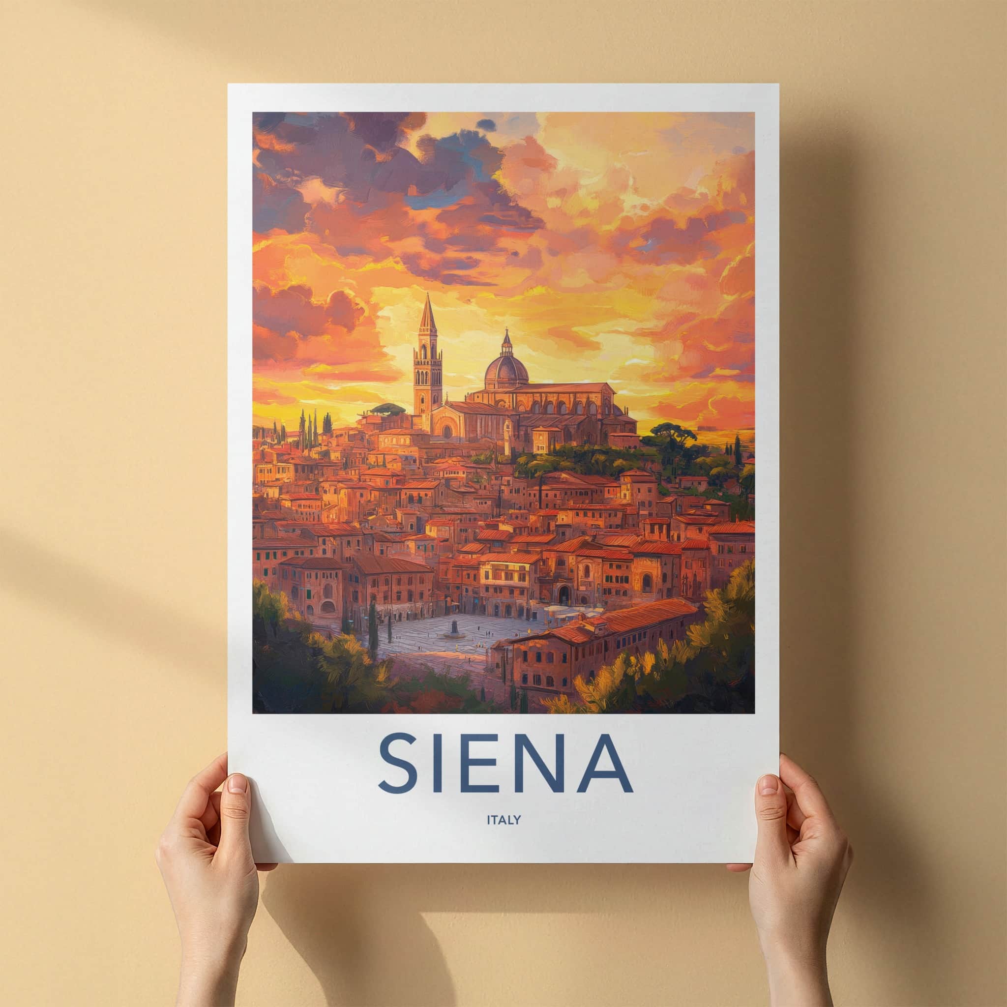 Siena Poster - Italy Wall Art - Vibrant Cityscape View Home Decor