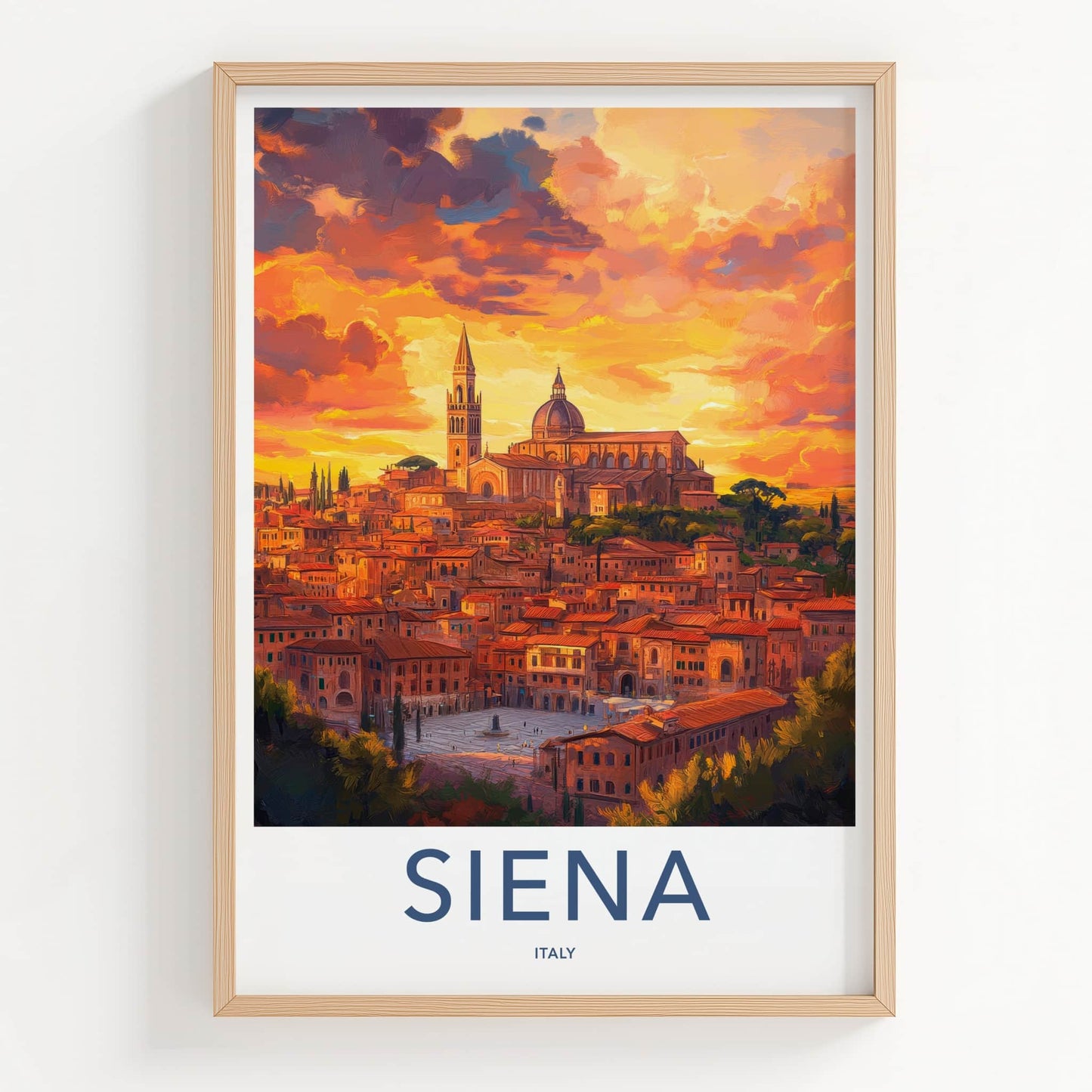 Siena Poster - Italy Wall Art - Vibrant Cityscape View Home Decor