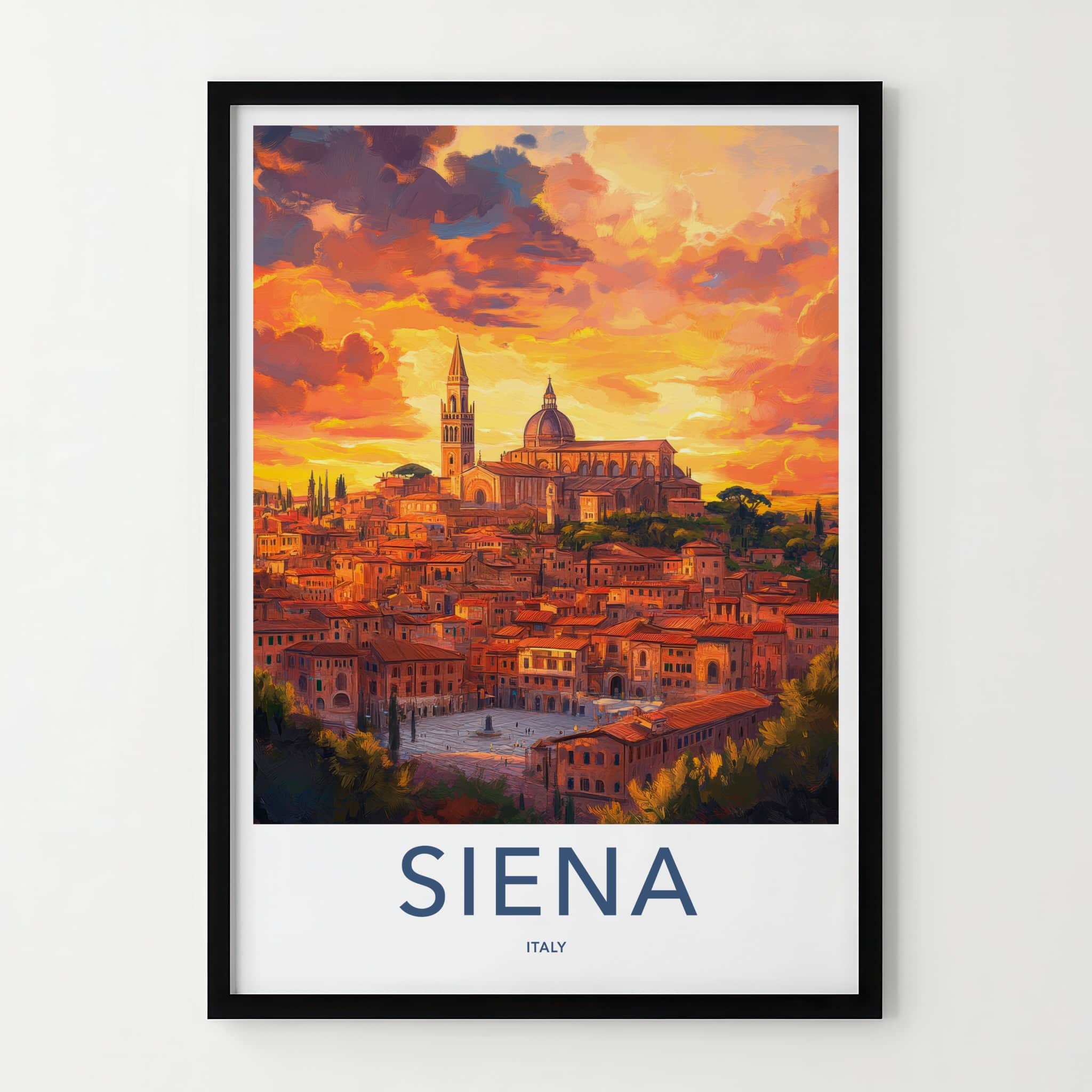 Siena Poster - Italy Wall Art - Vibrant Cityscape View Home Decor