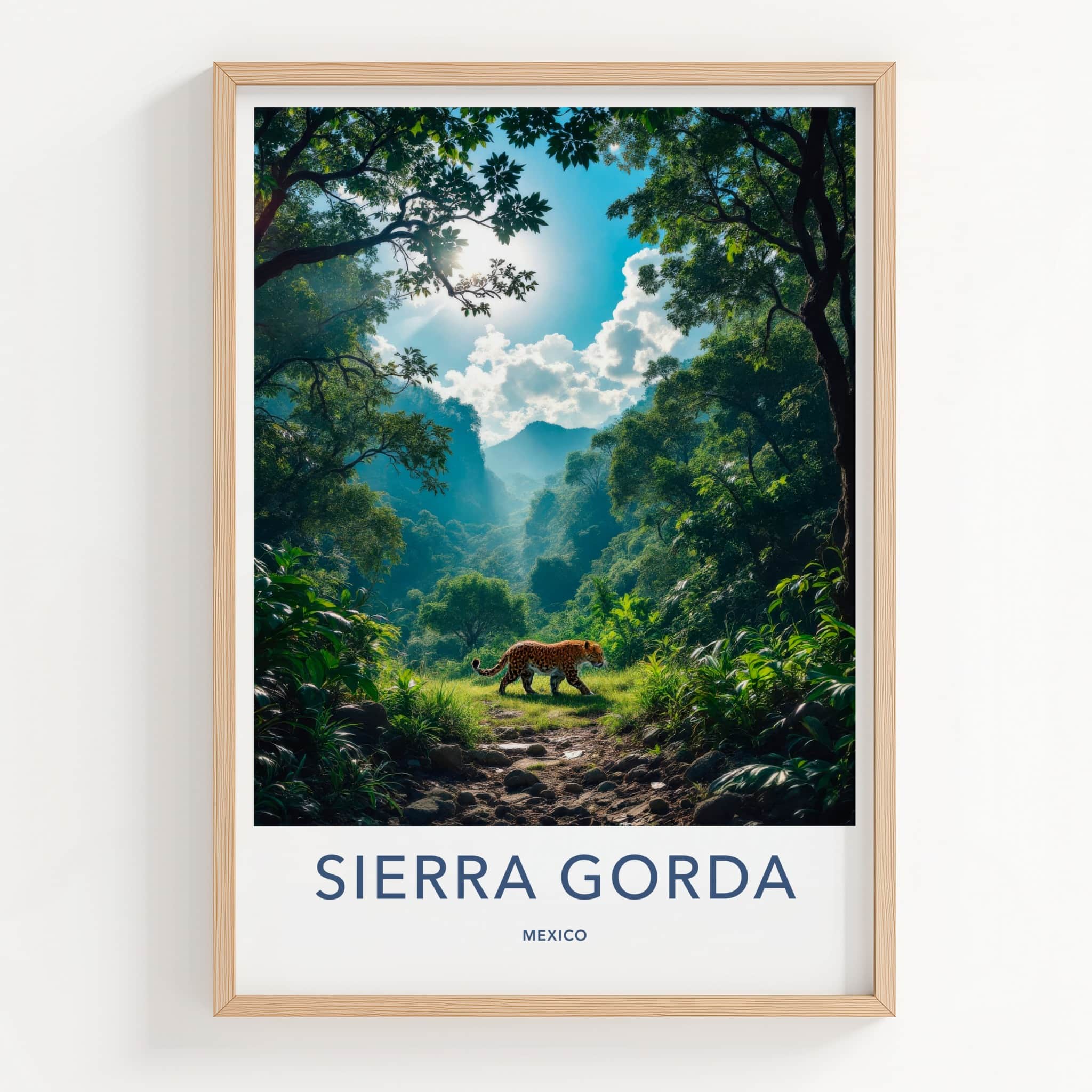 Sierra Gorda Poster - Mexico Travel Art - Jaguar Jungle Path Home Decor