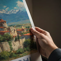 Sighnaghi Poster - Georgia Ancient Town Snow Mountains Gallery Art