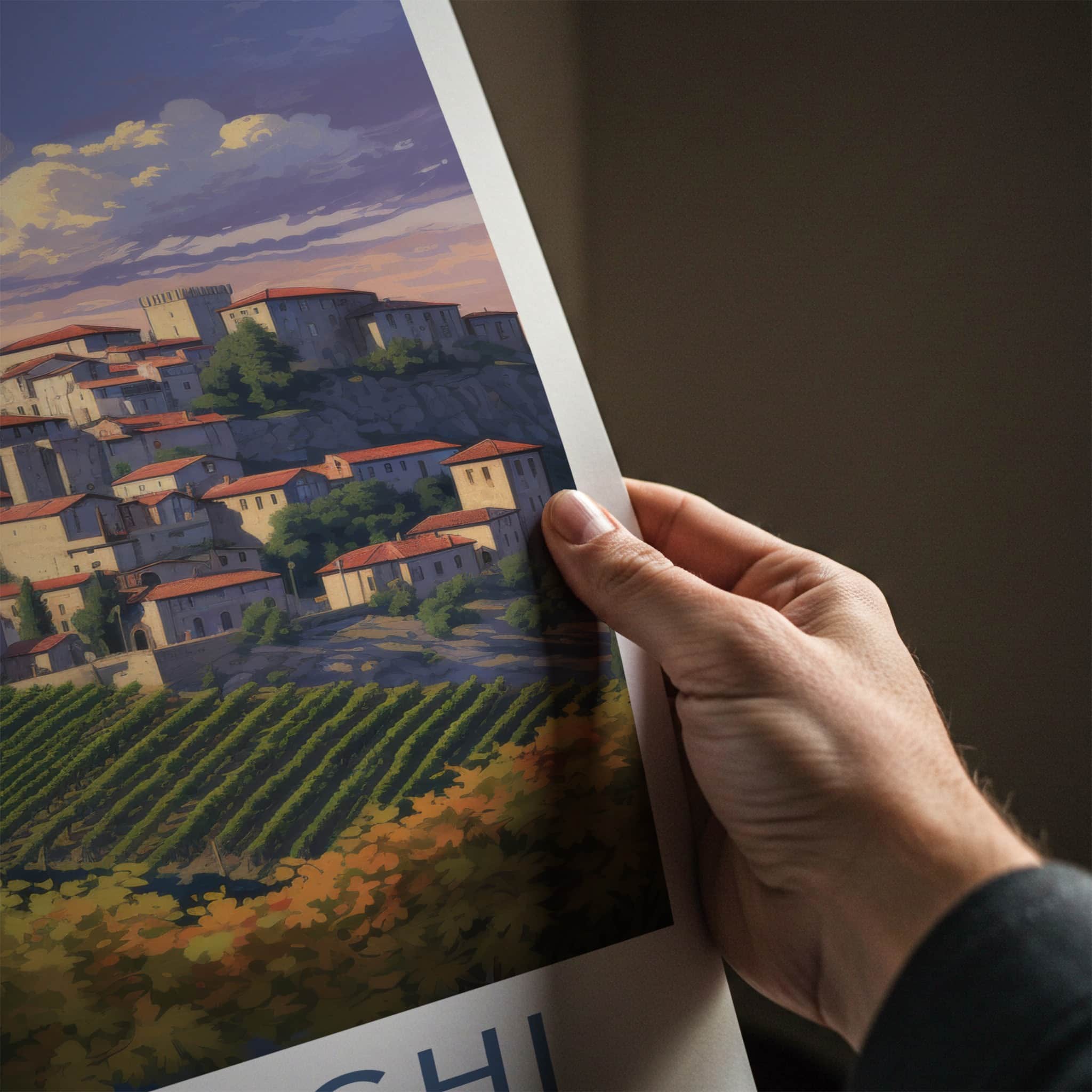 Sighnaghi Poster - Georgia Travel Art - Hilltop Village Vineyards Home Decor