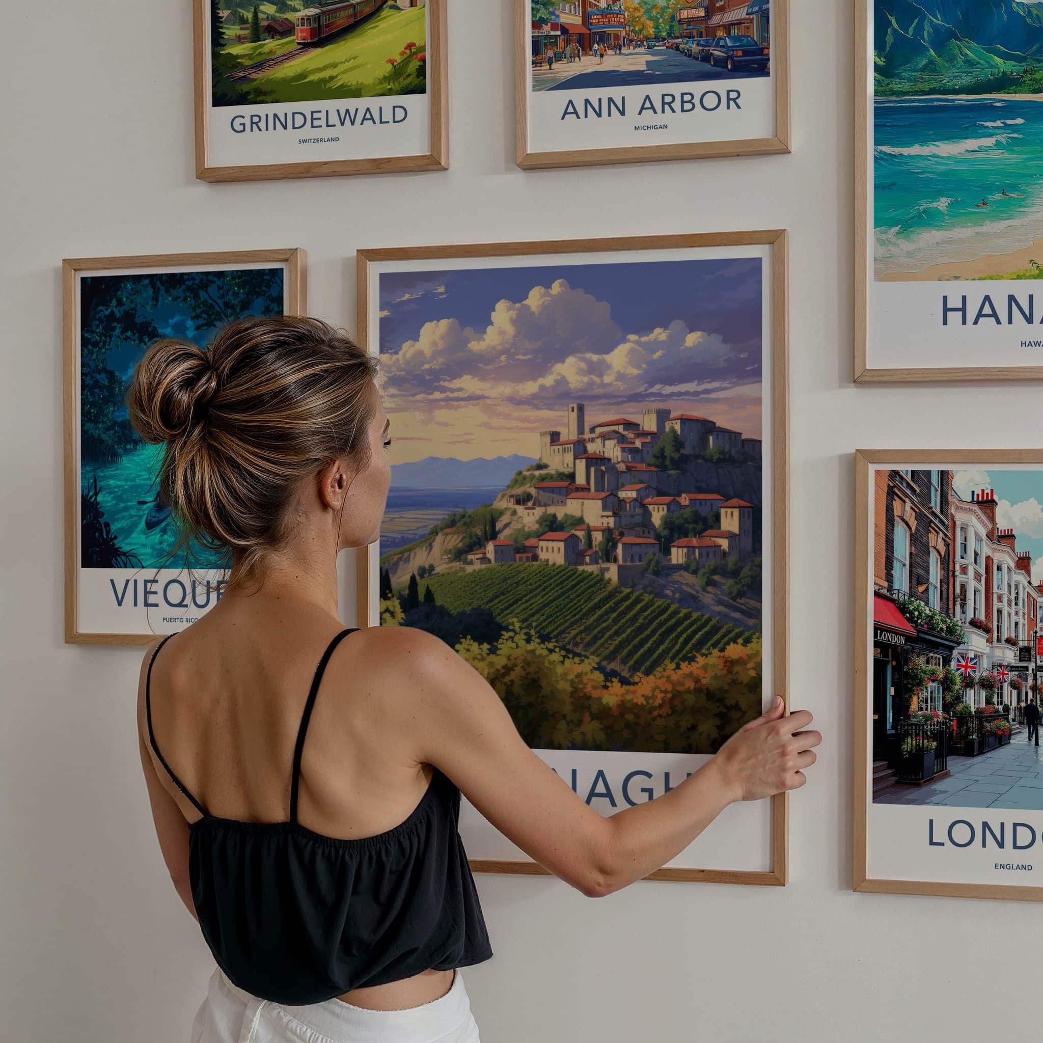 Sighnaghi Poster - Georgia Travel Art - Hilltop Village Vineyards Home Decor