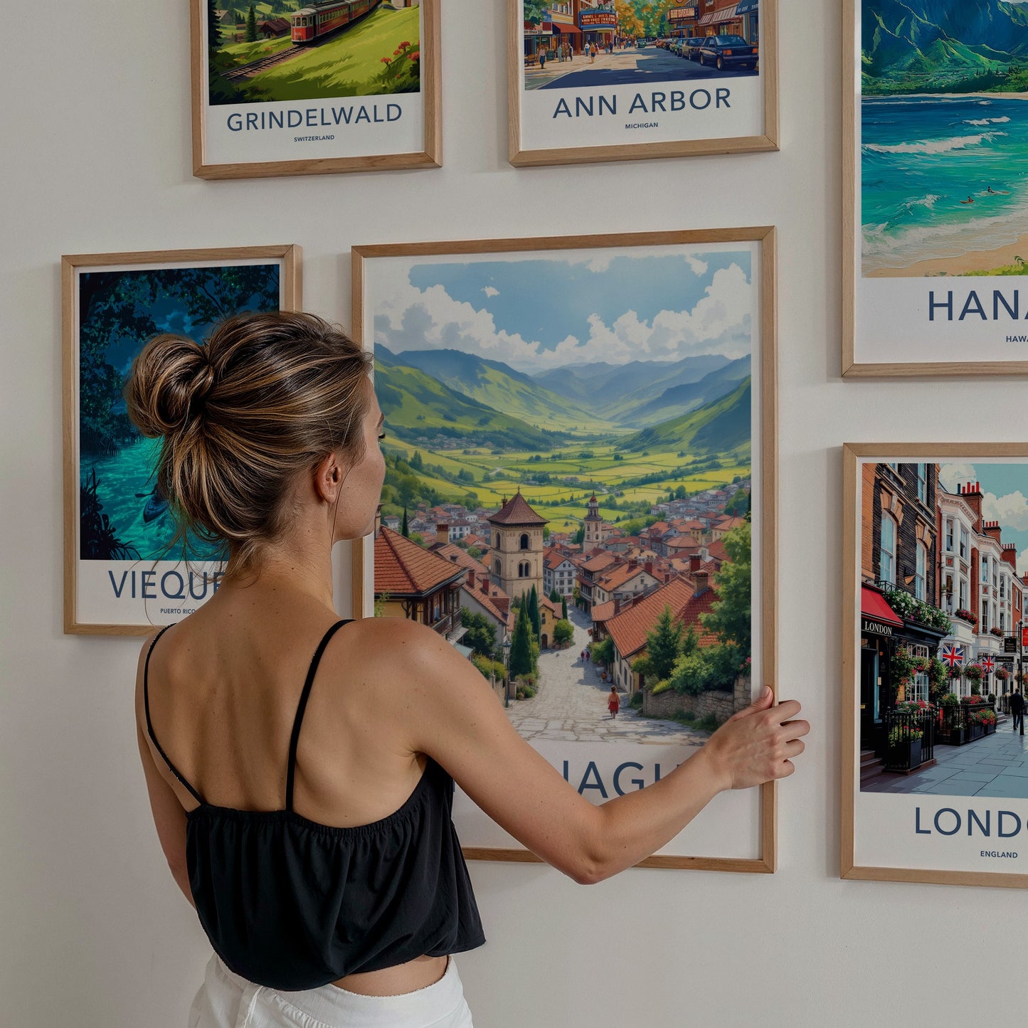 Sighnaghi Poster - Georgia Travel Art - Historic Hillside Town Home Decor