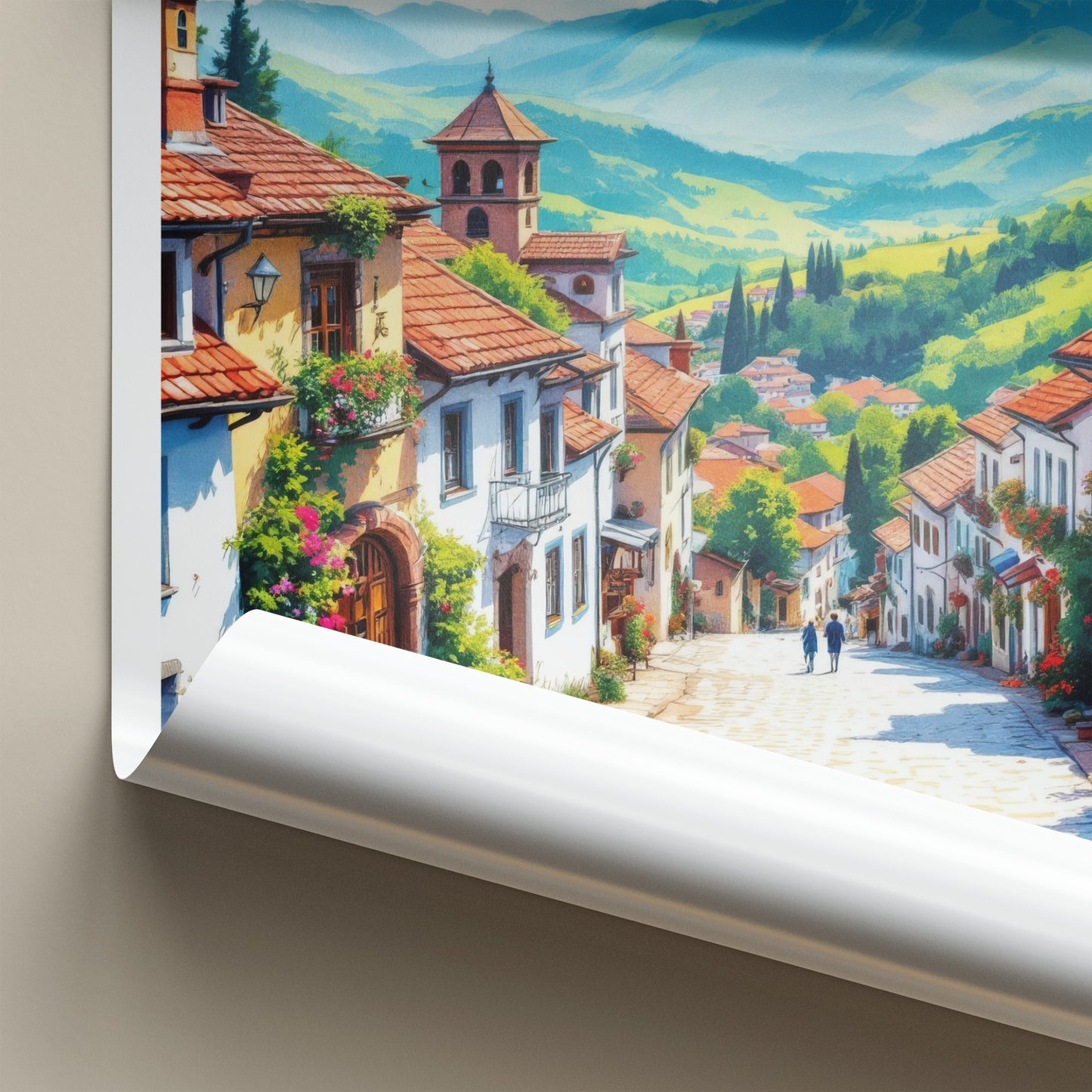 Sighnaghi Poster - Georgia Travel Art - Quaint Hillside Town Home Decor