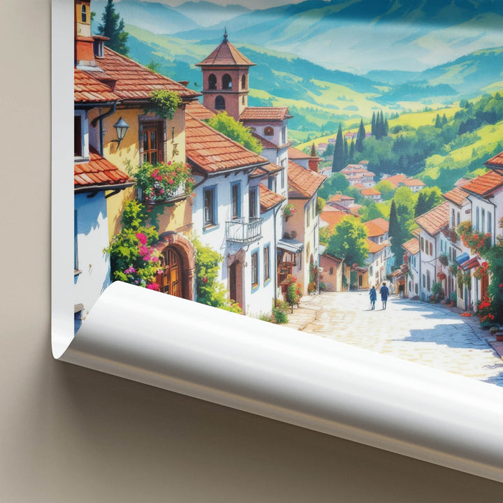 Sighnaghi Poster - Georgia Travel Art - Quaint Hillside Town Home Decor