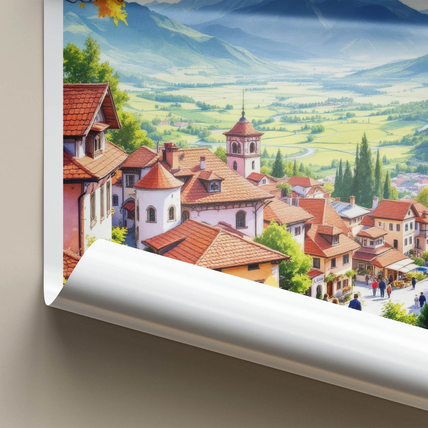 Sighnaghi Poster - Georgia Travel Art - Red Roofs Valley Home Decor