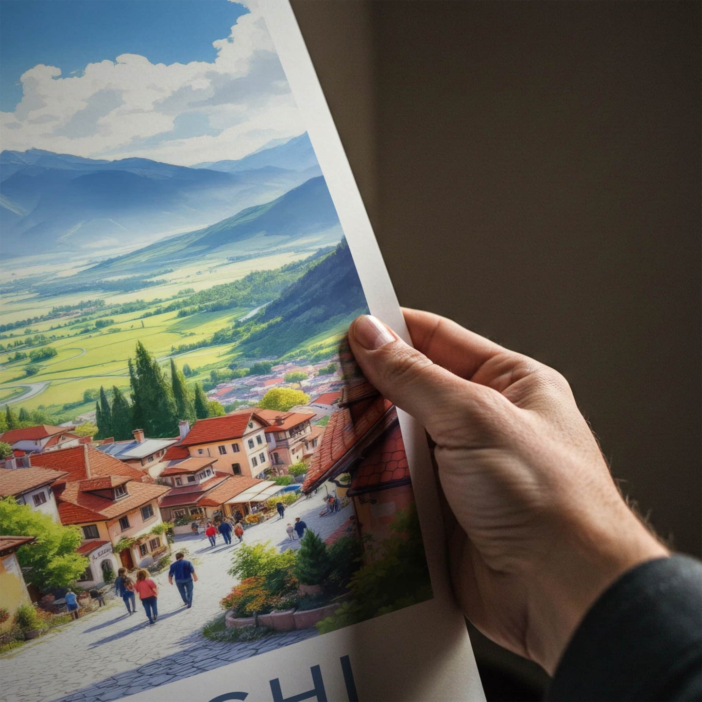 Sighnaghi Poster - Georgia Travel Art - Red Roofs Valley Home Decor