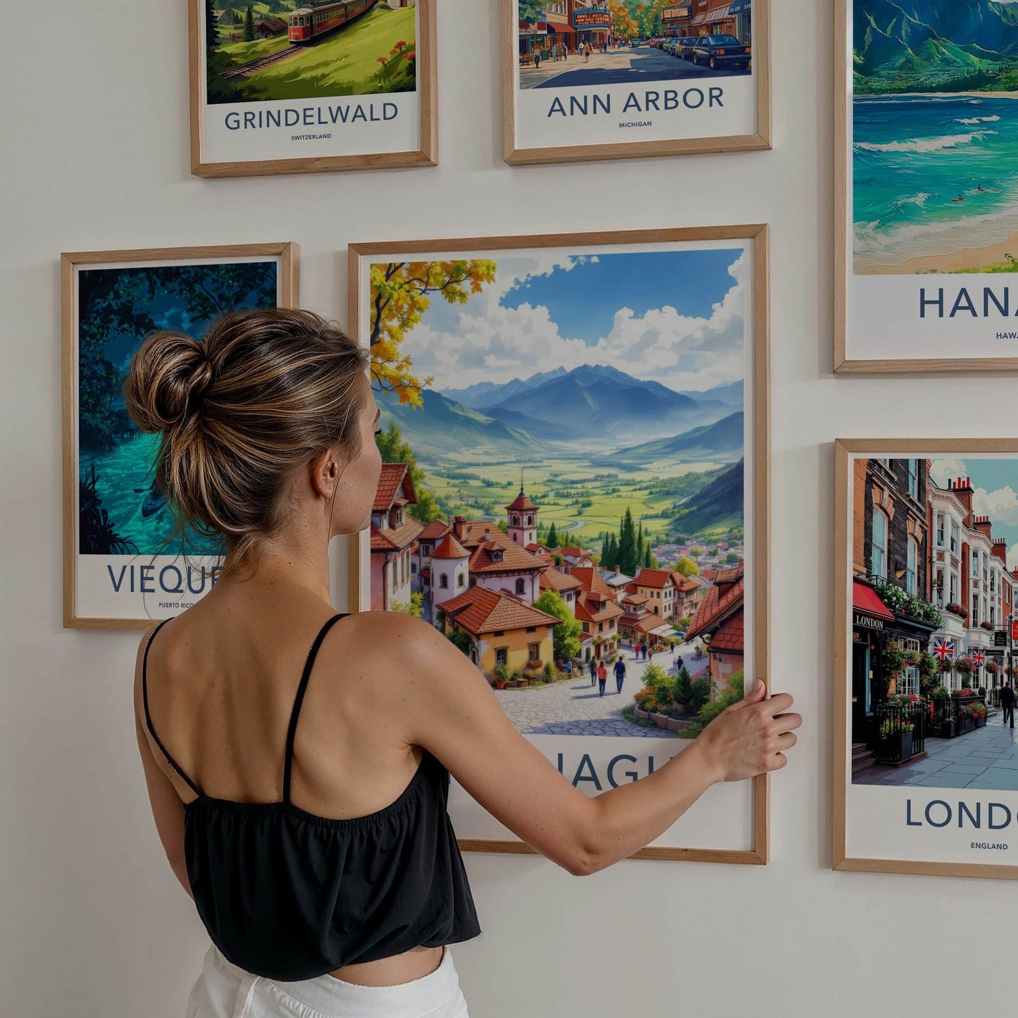 Sighnaghi Poster - Georgia Travel Art - Red Roofs Valley Home Decor