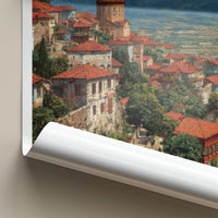 Sighnaghi Poster - Georgia Travel Art - Tiled Roofs Town Wall Decor