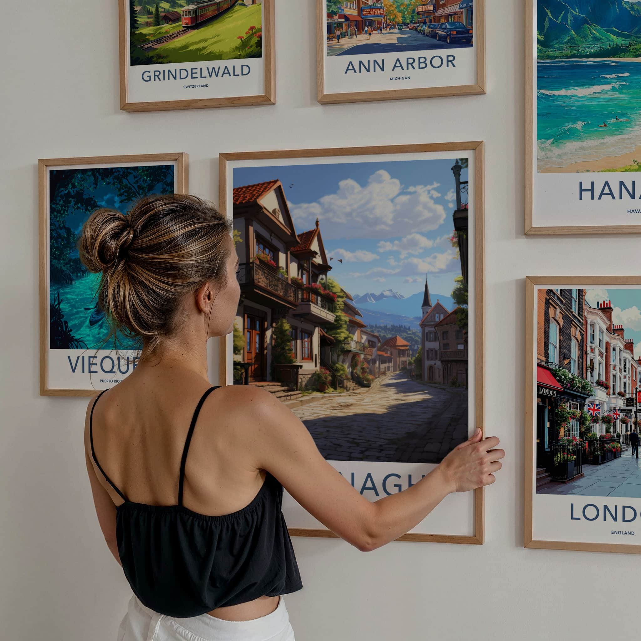 Sighnaghi Poster - Georgia Travel Art - Village Street Mountain Home Decor