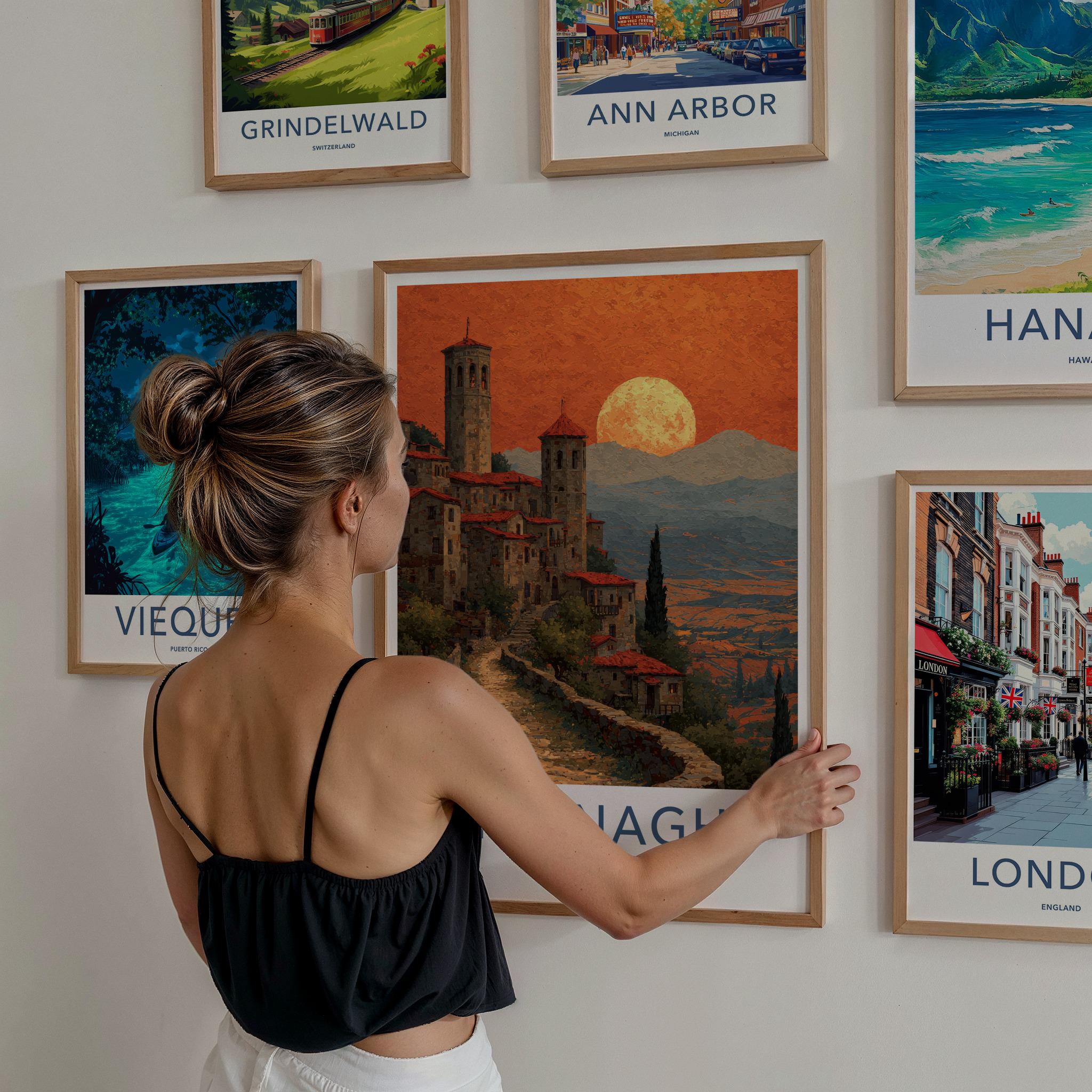 Sighnaghi Poster - Georgia Travel Print - Old World Village Lounge Decor