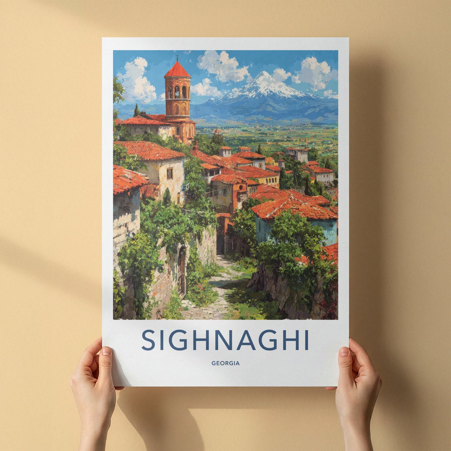Sighnaghi Poster - Georgia Village Rooftops Fine Art Home Decor