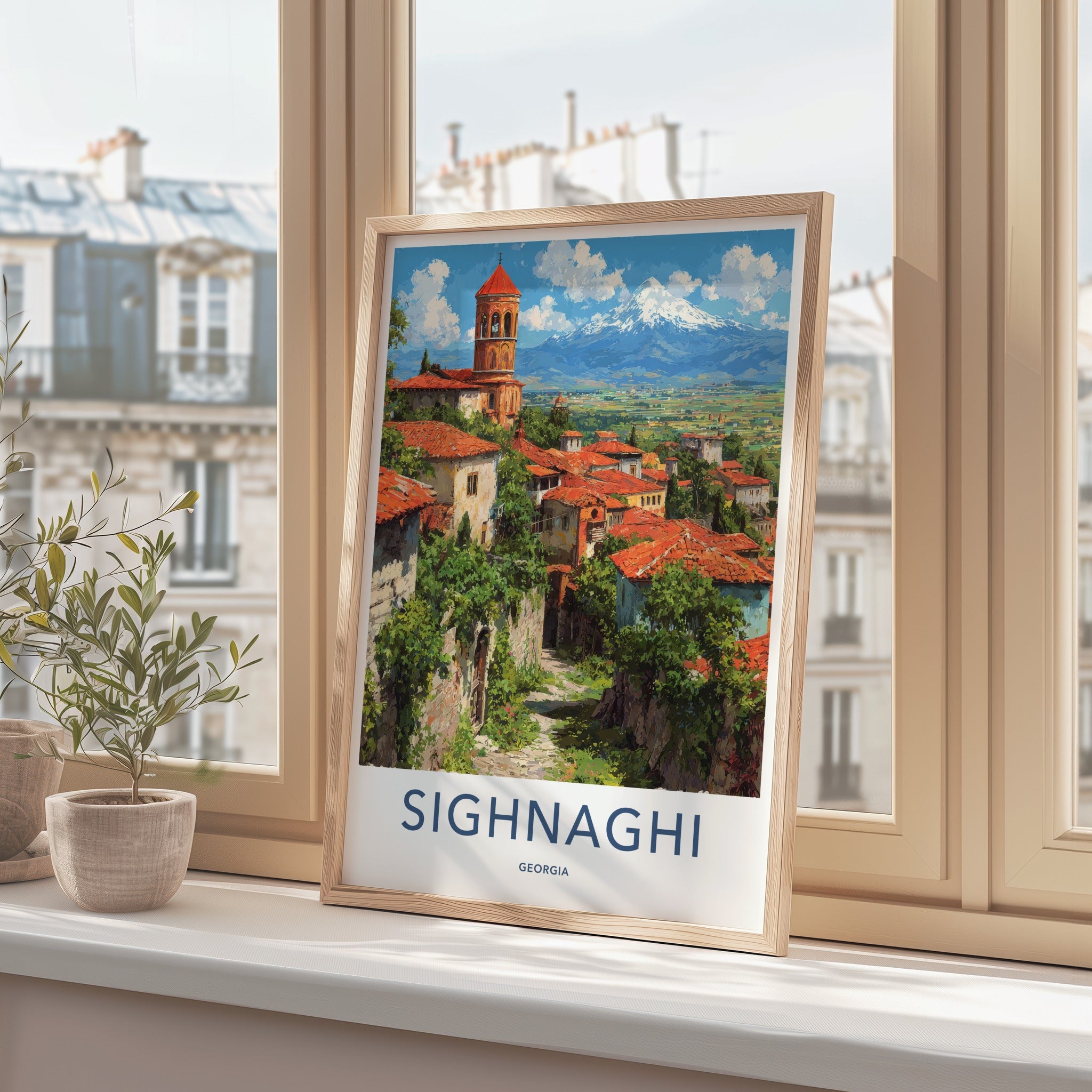 Sighnaghi Poster - Georgia Village Rooftops Fine Art Home Decor