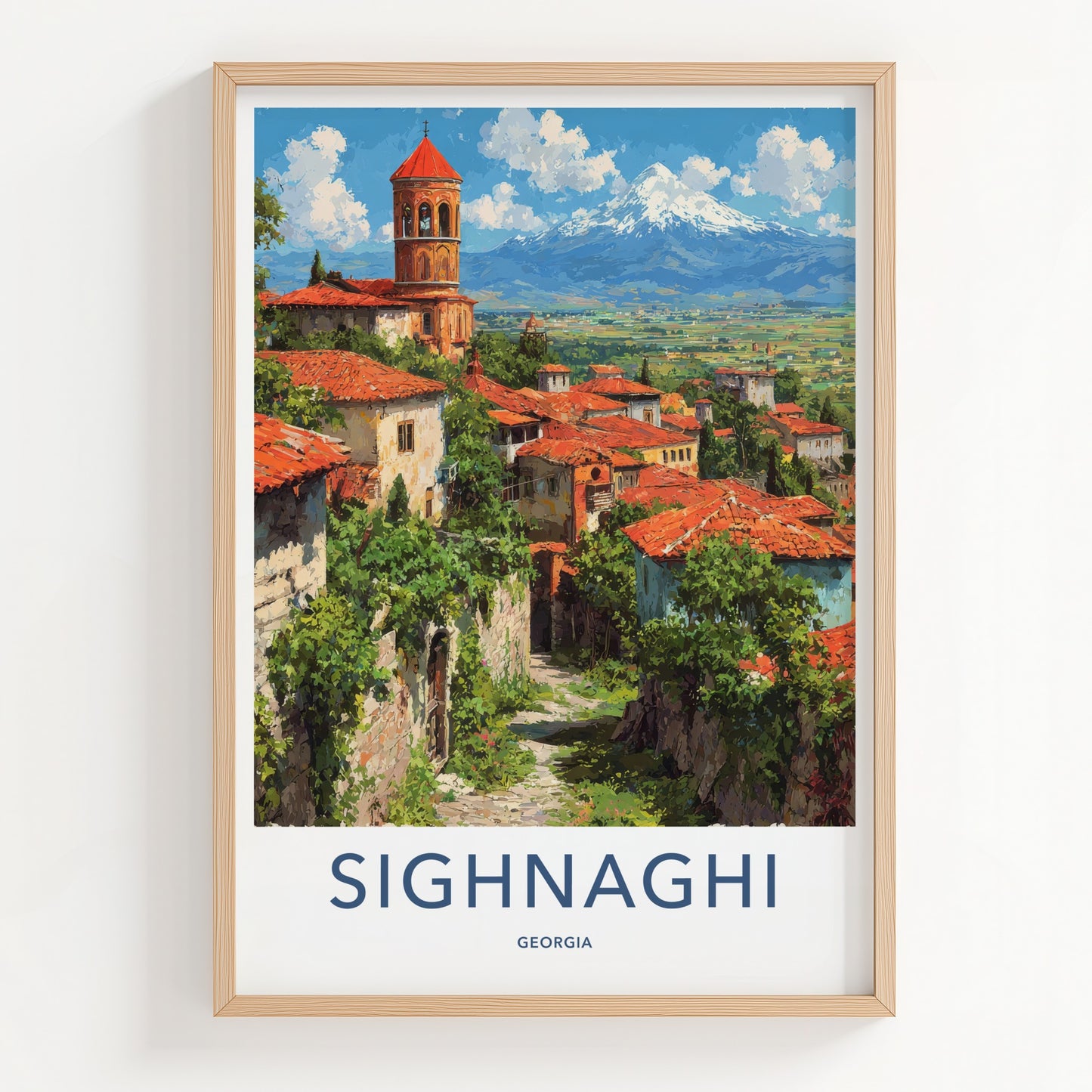 Sighnaghi Poster - Georgia Village Rooftops Fine Art Home Decor